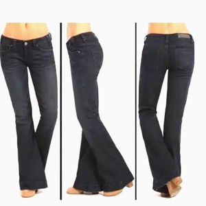ROCK & ROLL COWGIRL low-rise trouser  jeans flares wide leg 34x36L like new TALL